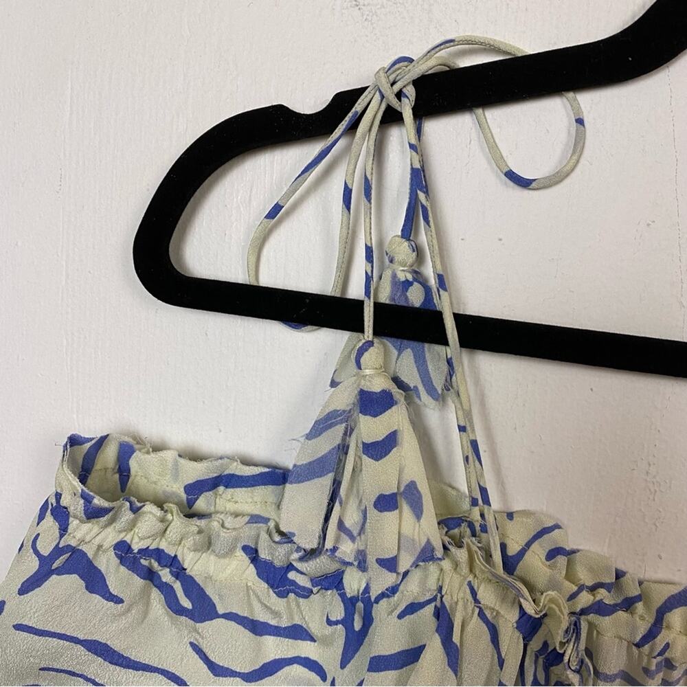 Pepin Blue Floral Ruffled Off Shoulder Top Size Small - Picture 7 of 7
